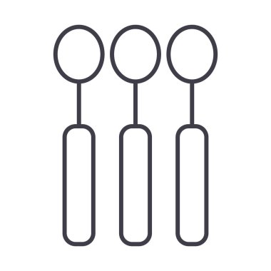 kaşık vektör satırı simgesi, işaret, resimde arka planda, düzenlenebilir vuruş