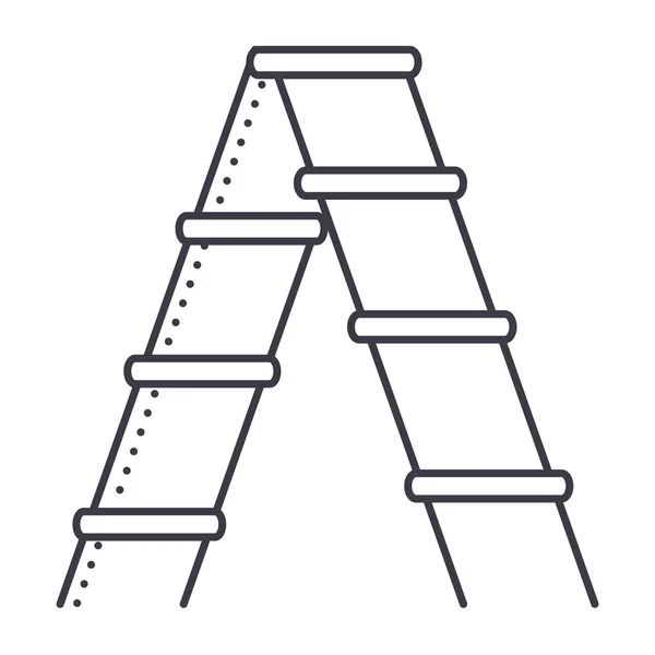 Lépcsők, kerti vektor line ikon, jel, illusztráció, a háttér, szerkeszthető stroke — Stock Vector