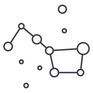 yıldız, büyük ayı, büyük ayı vektör satırı simgesi, işaret, resimde arka planda, düzenlenebilir vuruş