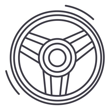 hadım öküz tekerlek vektör satırı simgesi, işaret, resimde arka planda, düzenlenebilir vuruş