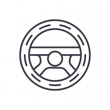 direksiyon simidi, vektör satırı simgesi, işaret, resimde arka planda, düzenlenebilir vuruş sürüş