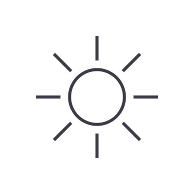 güneş işareti satırı simgesi, işaret, arka planda, düzenlenebilir vuruş illüstrasyon vektör