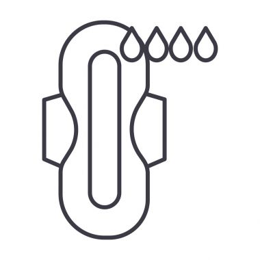 tampon, sıkıştırmak, adet vektör satırı simgesi, işaret, resimde arka planda, düzenlenebilir vuruş