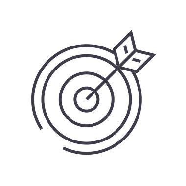 Hedef, ok vektör satırı simgesi, işaret, resimde arka planda, düzenlenebilir vuruş