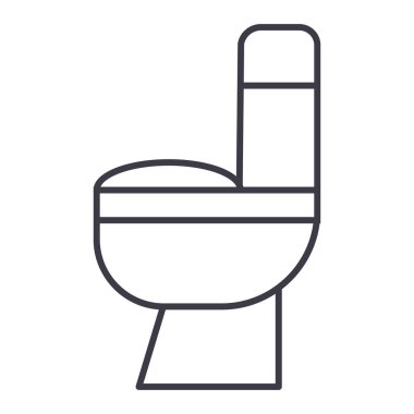 tuvalet vektör satırı simgesi, işaret, resimde arka planda, düzenlenebilir vuruş