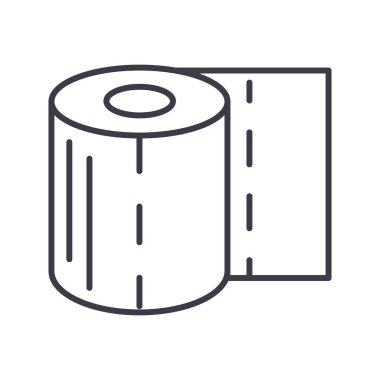 tuvalet kağıdı vektör satırı simgesi, işaret, resimde arka planda, düzenlenebilir vuruş