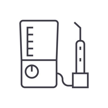 sondaj makinesi vektör satırı simgesi, işaret, resimde arka plan, düzenlenebilir vuruşları üzerinde diş
