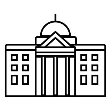 Belediye Binası vektör satırı simgesi, işaret, resimde arka planda, düzenlenebilir vuruş