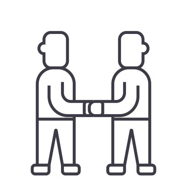 antlaşma, düzenleme vektör satırı simgesi, işaret, resimde arka planda, düzenlenebilir vuruş