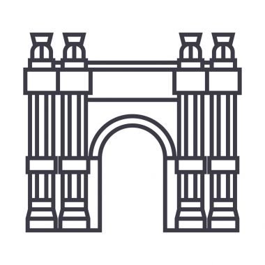 zafer kemer vektör satırı simgesi, işaret, resimde arka planda, düzenlenebilir vuruş