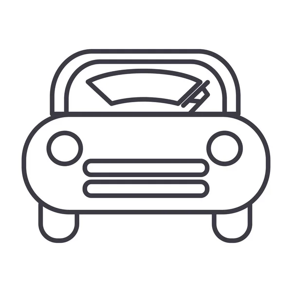 Windschutzscheibe Auto Vektor Linie Symbol, Zeichen, Abbildung auf dem Hintergrund, editierbare Striche — Stockvektor