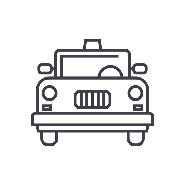 Taxi vector line icon, segno, illustrazione su sfondo, tratti modificabili — Vettoriale Stock