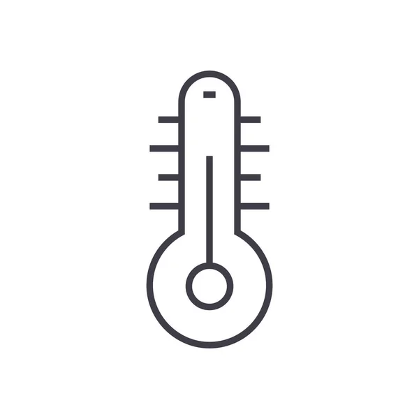 Thermometer Illustration Vektorlinie Symbol, Zeichen, Illustration auf dem Hintergrund, editierbare Striche — Stockvektor