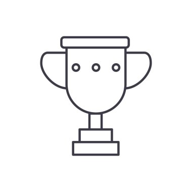 Trophy Kupası illustation vektör satırı simgesi, işaret, resimde arka planda, düzenlenebilir vuruş