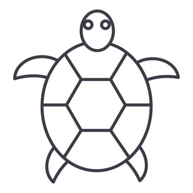 Kaplumbağa satırı simgesi, işaret, arka planda, düzenlenebilir vuruş illüstrasyon vektör