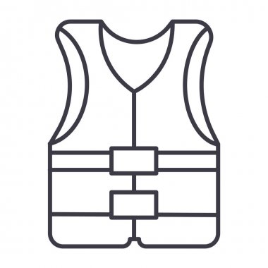 yelek vektör satırı simgesi, işaret, resimde arka planda, düzenlenebilir vuruş