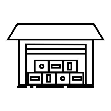 Ambar illüstrasyon vektör satırı simgesi, işaret, resimde arka planda, düzenlenebilir vuruş