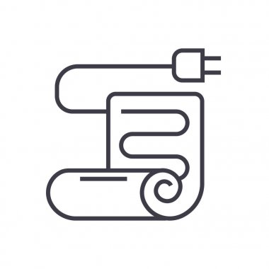 Yerden Isıtma vektör satırı simgesi, işaret, resimde arka planda, düzenlenebilir darbeleri altında sıcak kat