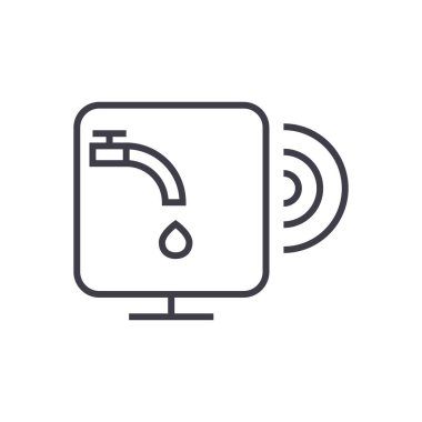 su sensörü vektör satırı simgesi, işaret, resimde arka planda, düzenlenebilir vuruş