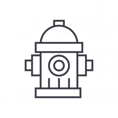 su kulesi, hidrant vektör satırı simgesi, işaret, resimde arka planda, düzenlenebilir vuruş