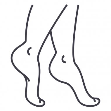 kadın bacakları satırı simgesi, işaret, arka planda, düzenlenebilir vuruş illüstrasyon vektör