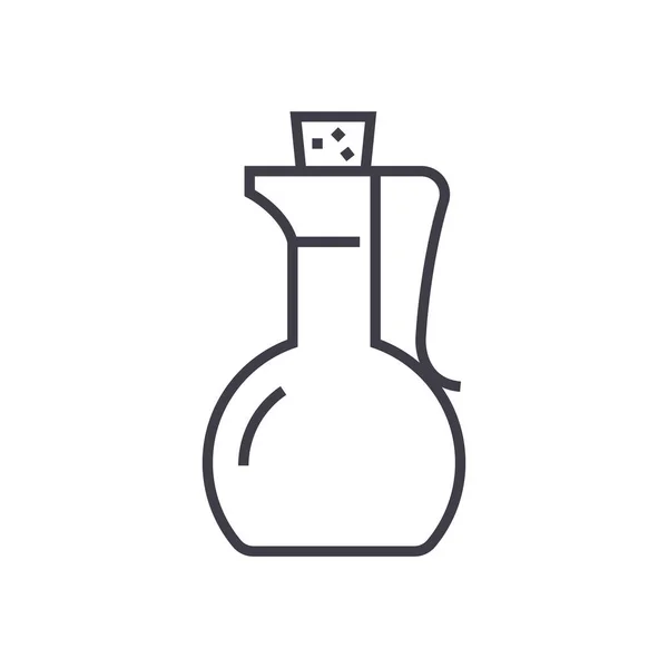 Vinegard,sauce vector line icon, sign, illustration on background, editable strokes — Stock Vector