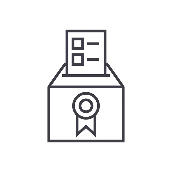 Vote, voting, elections, poll vector line icon, sign, illustration on background, editable strokes — стоковый вектор