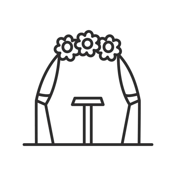 Casamento arco vetor linha ícone, sinal, ilustração em segundo plano, traços editáveis —  Vetores de Stock