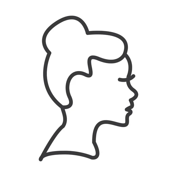 Frau Profil Vektor Linie Symbol, Zeichen, Abbildung auf dem Hintergrund, editierbare Striche — Stockvektor