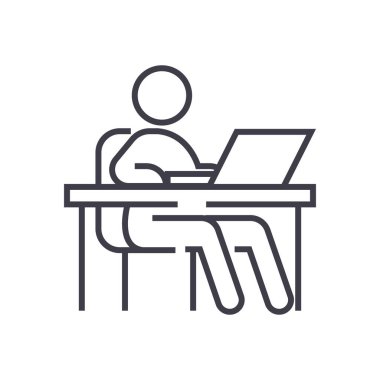 Tablo, çalışma alanı'nı, yönetim vektör satırı simgesi, çalışma, işareti, resimde arka planda, düzenlenebilir vuruş