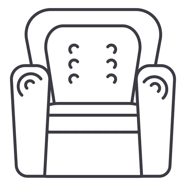 Fotel vektor ikonján, megjelölés, illusztráció, a háttér, szerkeszthető stroke — Stock Vector