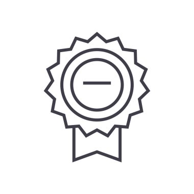 Ödülü işareti satırı simgesi, işaret, arka planda, düzenlenebilir vuruş illüstrasyon vektör