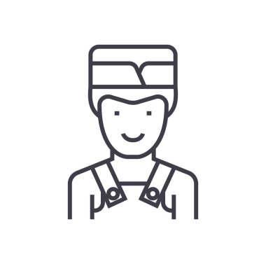 Barmen vektör satırı simgesi, işaret, resimde arka planda, düzenlenebilir vuruş