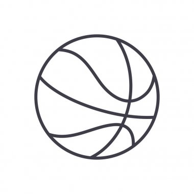 Basketbol işareti satırı simgesi, işaret, arka planda, düzenlenebilir vuruş illüstrasyon vektör