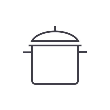 büyük pot vektör satırı simgesi, işaret, resimde arka planda, düzenlenebilir vuruş