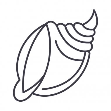 büyük kabuk vektör satırı simgesi, işaret, resimde arka planda, düzenlenebilir vuruş