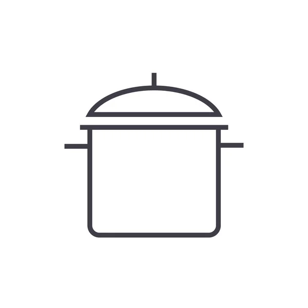 Icona della linea vettoriale del piatto grande, segno, illustrazione sullo sfondo, tratti modificabili — Vettoriale Stock
