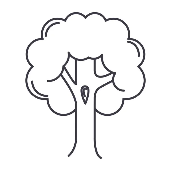 Großes Baumvektorzeilensymbol, Zeichen, Abbildung im Hintergrund, editierbare Striche — Stockvektor
