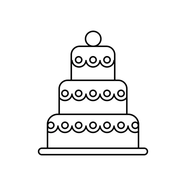 Великий весільний торт векторна лінія значок, знак, ілюстрація на фоні, змінені штрихи — стоковий вектор
