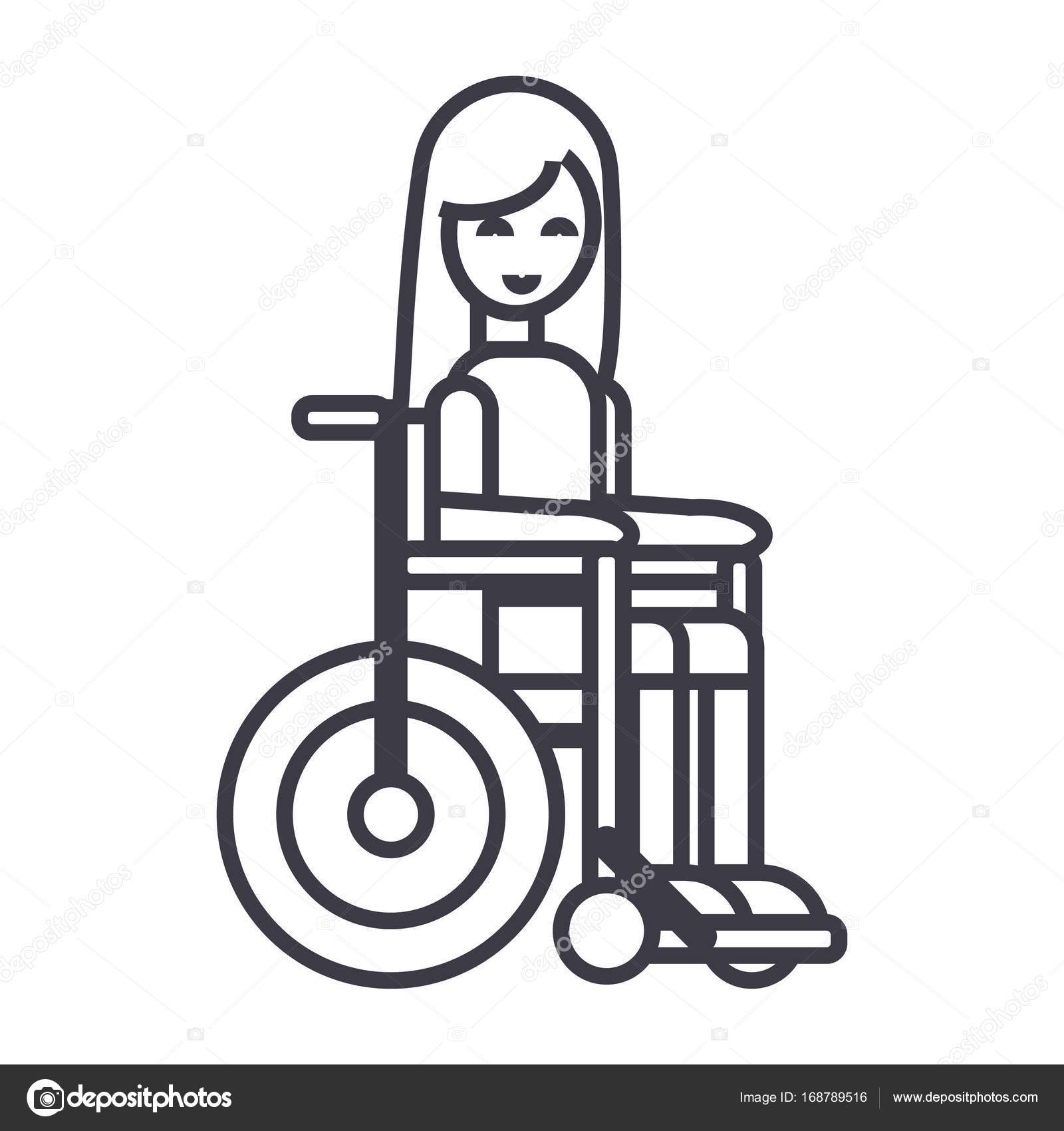 車椅子ベクトル線アイコン 記号 背景 編集可能なストロークのイラストで無効の女の子 ストックベクター C Iconsgraph 車椅子ベクトル線アイコン 記号 背景 編集可能なストロークのイラストで無効の女の子 ストックベクター C Iconsgraph