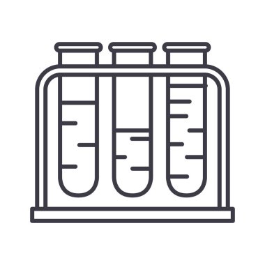 kan testi vektör satırı simgesi, işaret, resimde arka planda, düzenlenebilir vuruş