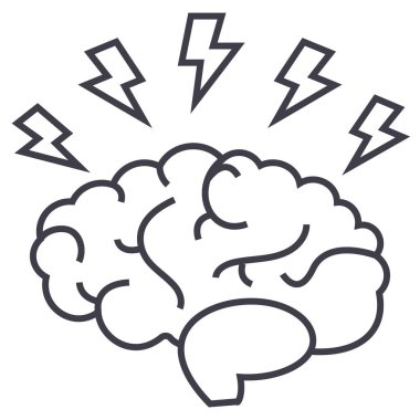 vektör satırı simgesi, işaret, resimde arka plan, düzenlenebilir vuruşları üzerinde beyin fırtınası