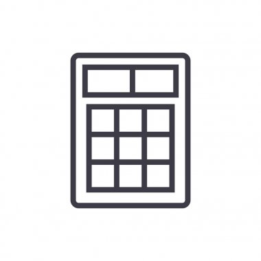 hesap makinesi işareti satırı simgesi, işaret, arka planda, düzenlenebilir vuruş illüstrasyon vektör