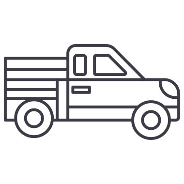 Araba alma vektör satırı simgesi, işaret, resimde arka planda, düzenlenebilir vuruş