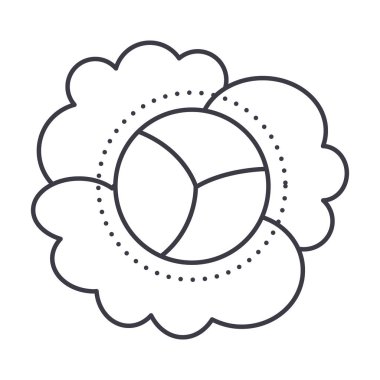 karnabahar vektör satırı simgesi, işaret, resimde arka planda, düzenlenebilir vuruş