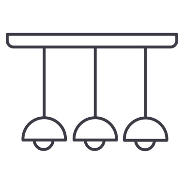 tavan ışık lamba vektör satırı simgesi, işaret, resimde arka planda, düzenlenebilir vuruş