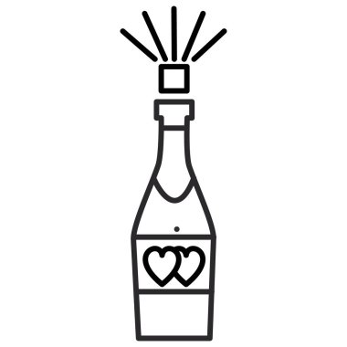 vektör satırı simgesi, işaret, resimde arka planda, düzenlenebilir vuruş haşhaş şampanya