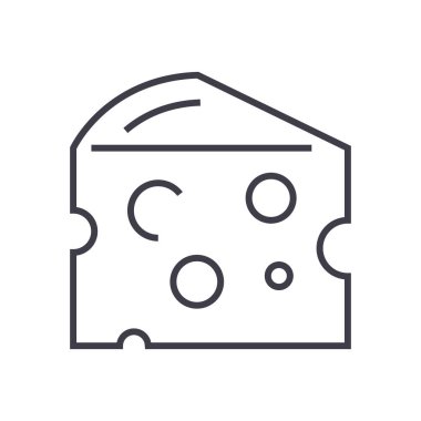 peynir vektör satırı simgesi, işaret, resimde arka planda, düzenlenebilir vuruş