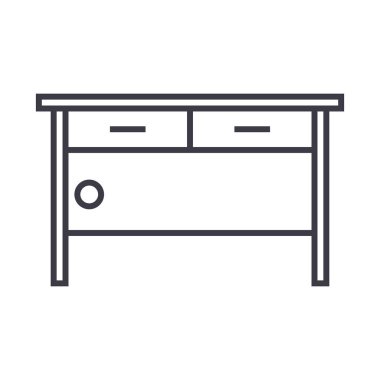 Çekmeceli vektör satırı simgesi, işaret, resimde arka planda, düzenlenebilir vuruş