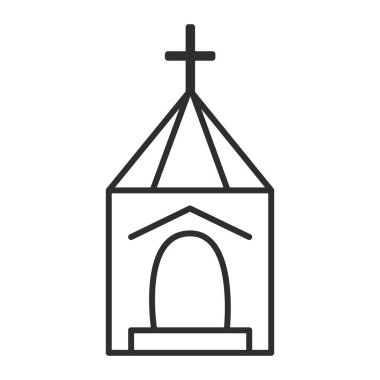 Kilise, düğün vektör satırı simgesi, işaret, resimde arka planda, düzenlenebilir vuruş